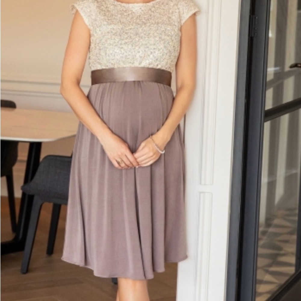 Elegant Maxi Dress in Silver and Gray